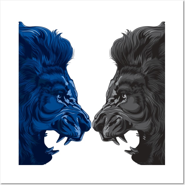 face off lion Wall Art by mistertomat